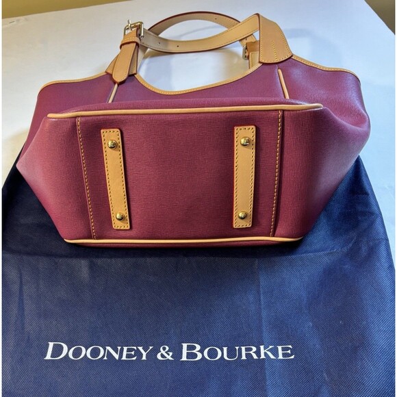 NEW Dooney & Bourke Shoulder Violet Saffiano Leather Satchel & Wallet Bag Tote - Picture 11 of 16